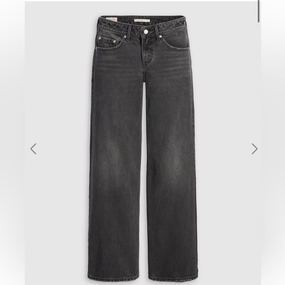 High-Waist Wide-Leg Women's Jeans - Washed Black